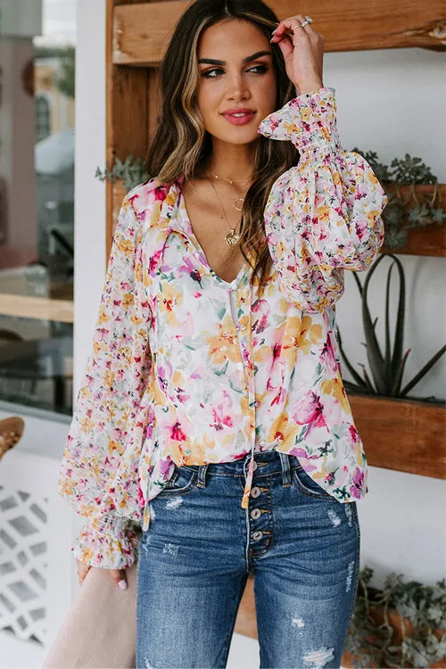 Desert Days Sheer Floral Print Top