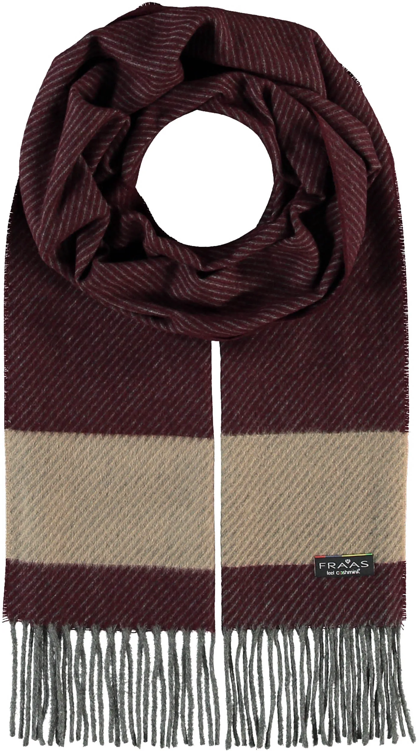 Diagonal Texture Cashmink Stripe Scarf