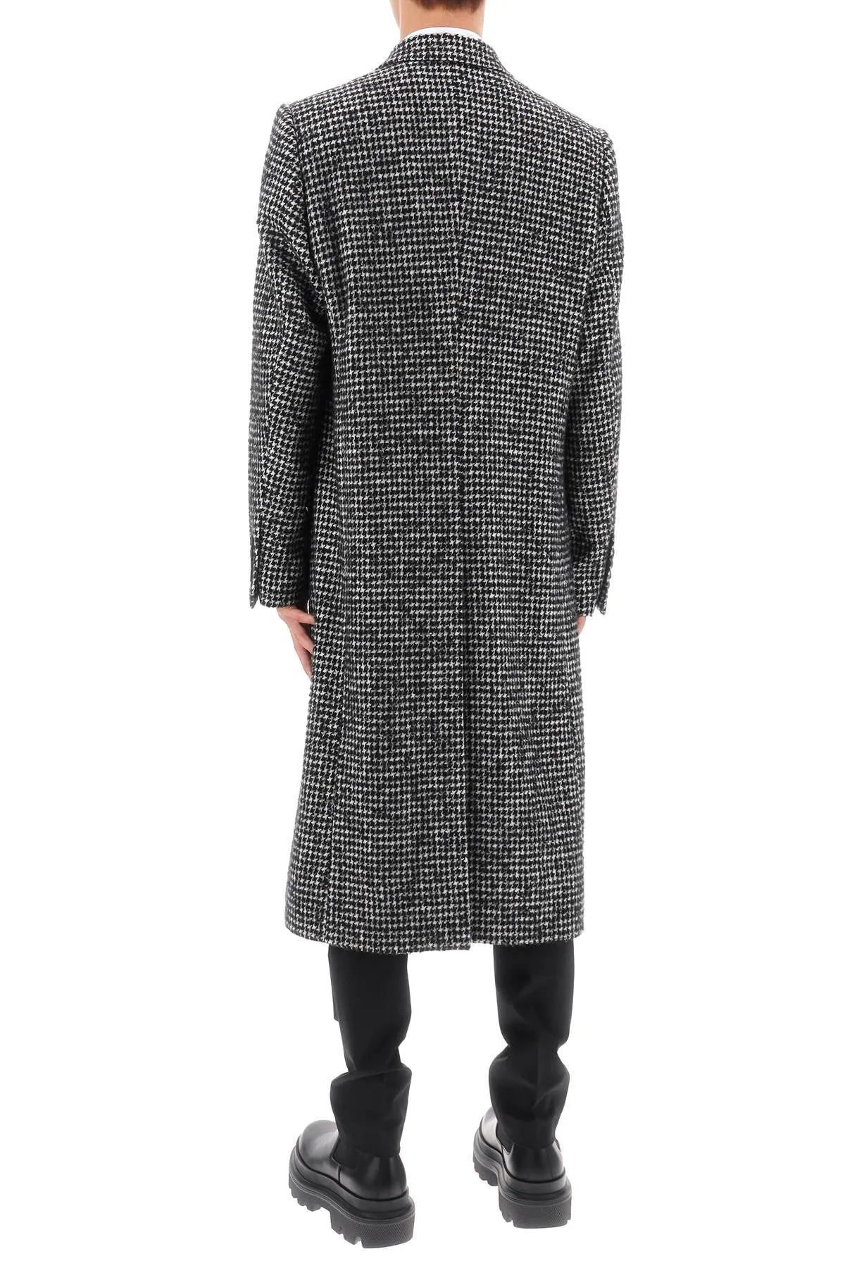 Dolce & Gabbana Re-Edition Coat In Houndstooth Wool