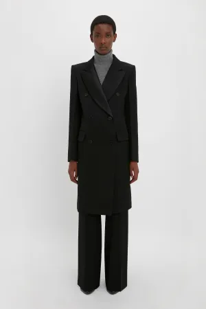 Double Breasted Tuxedo Coat in Black