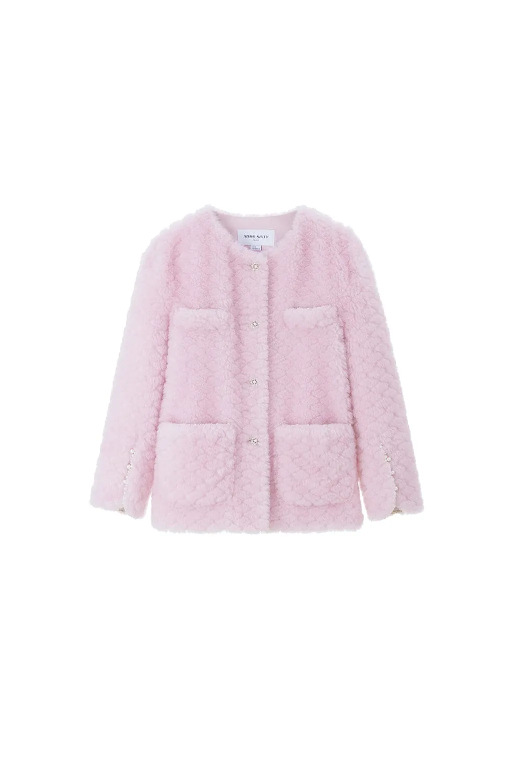 Elegant Light Pink Wool Coat