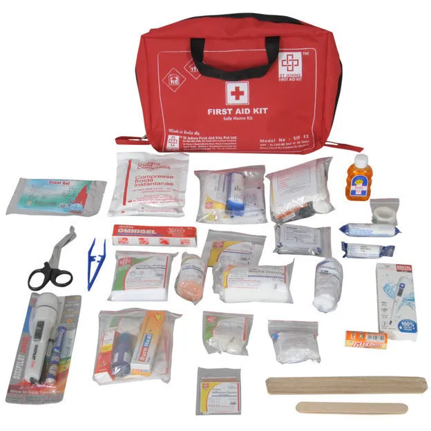 Family First Aid Kit Large - Nylon 8 Pocket Bag -138 Components - SJF F2 - St Johns First Aid Kit