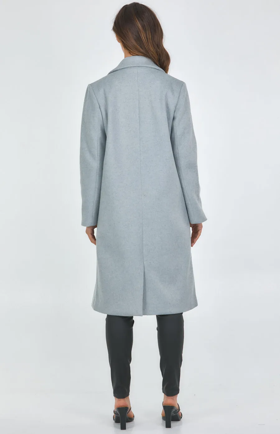 Faux Wool Longline Coat