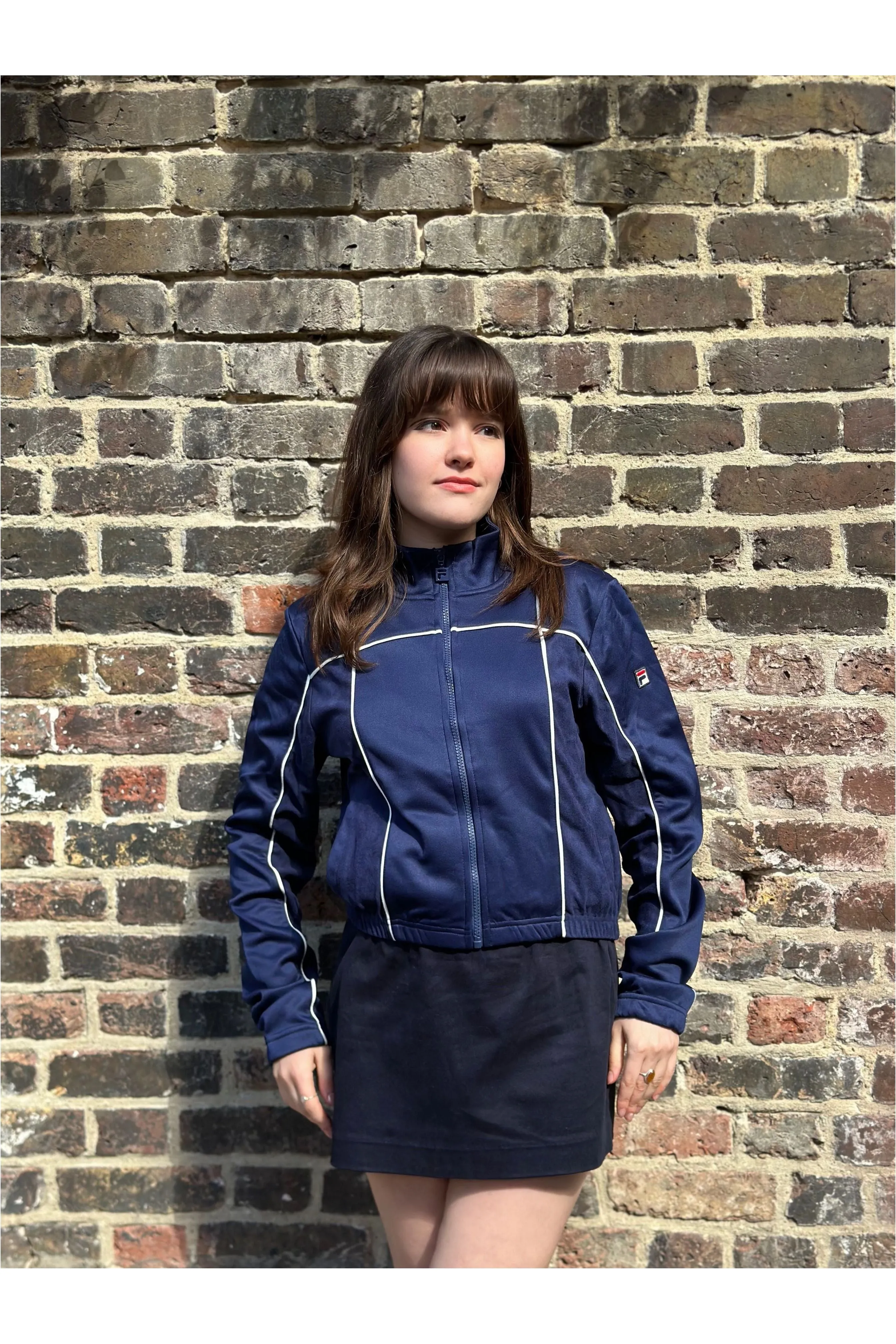 Fila Vintage - Women's Haiden Cropped Navy / Gardenia - Track Top