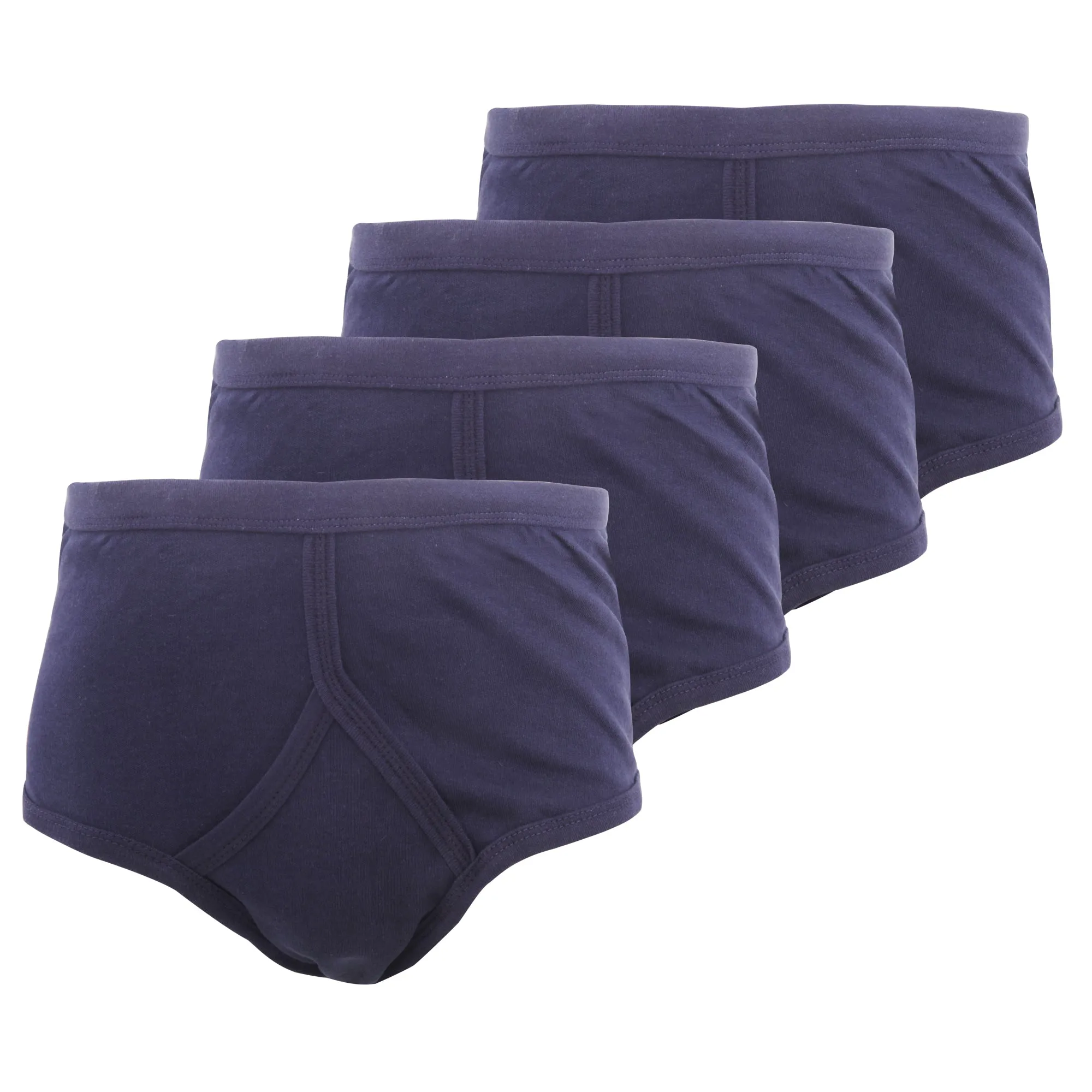 FLOSO Mens 100% Cotton Interlock Y-Front Underwear (Pack Of 4)