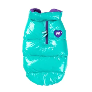 FuzzYard Dog Apparel Amor Puffer Jacket Turquoise and Purple Size 1 XXSmall***