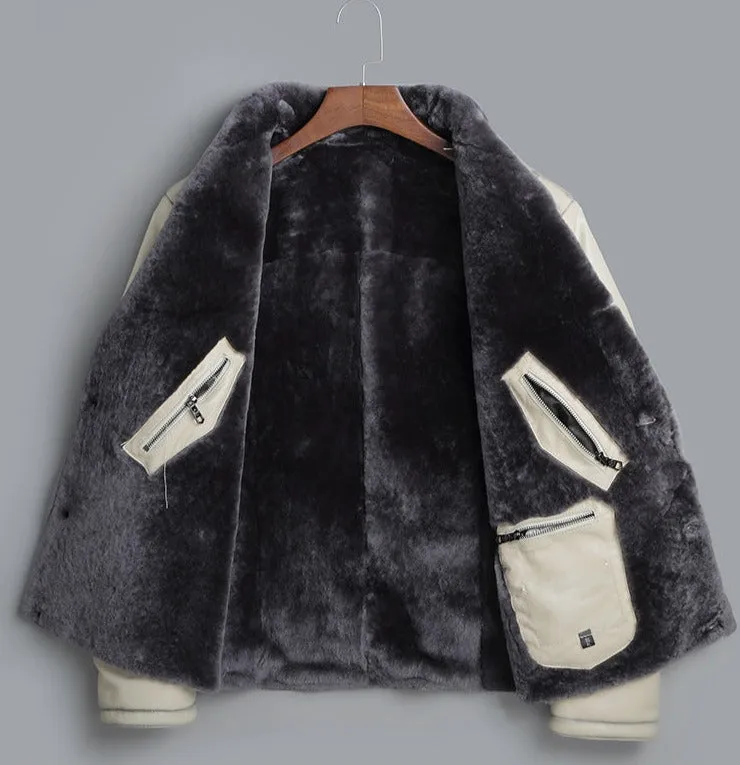 Genuine Leather with Real Shearling Fur Lined Coat