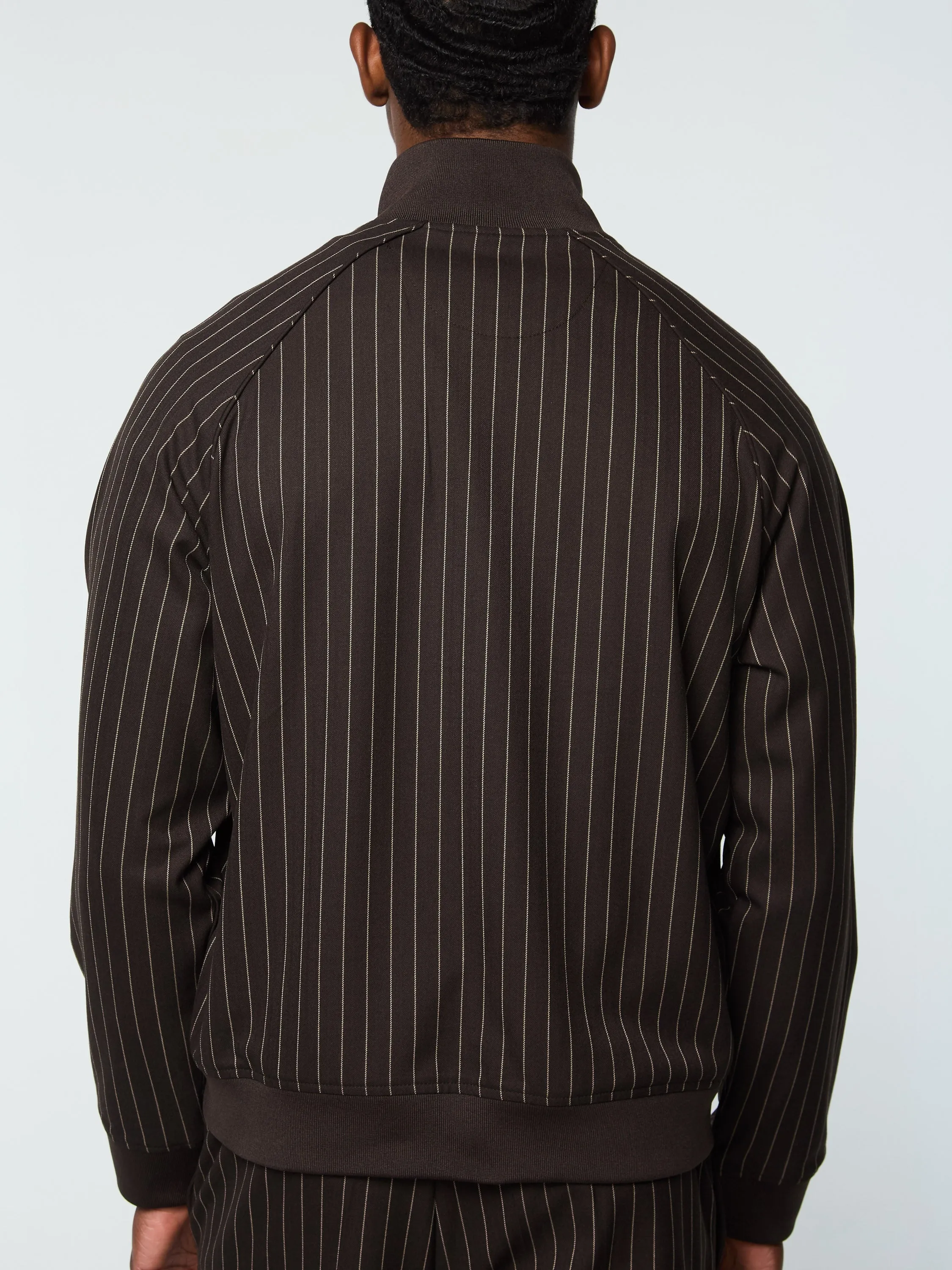 Gessato Suiting Track Jacket- Java