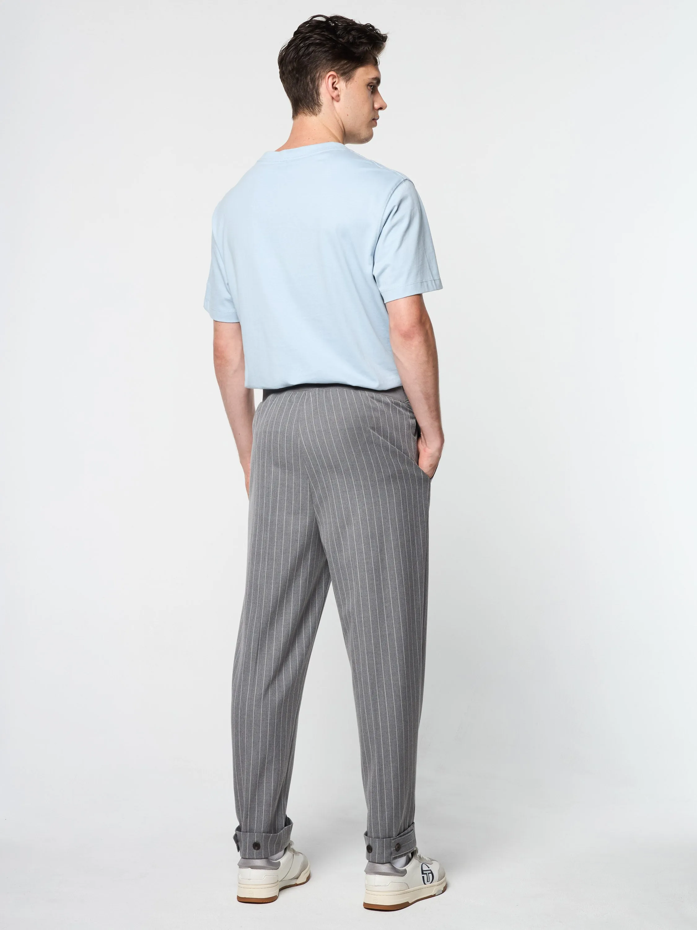 Gessato Suiting Track Pant- Quiet Shade