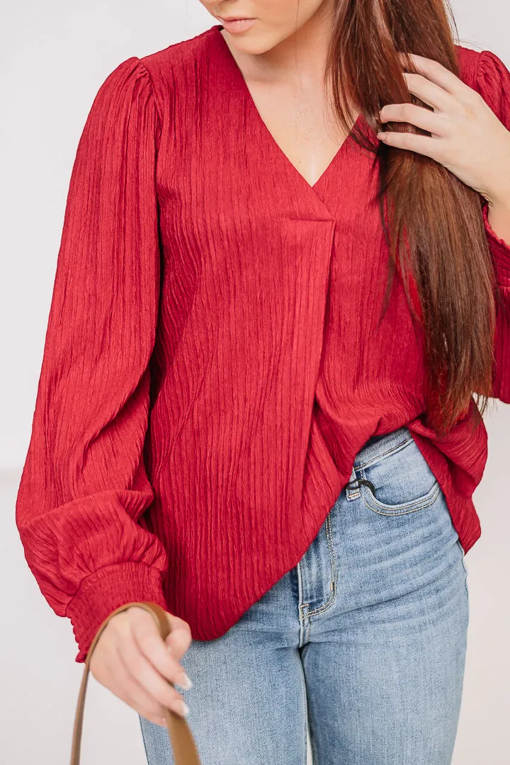 Getting Together Textured Top | Red