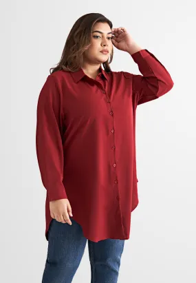 Gina Long Button Crepe Blouse