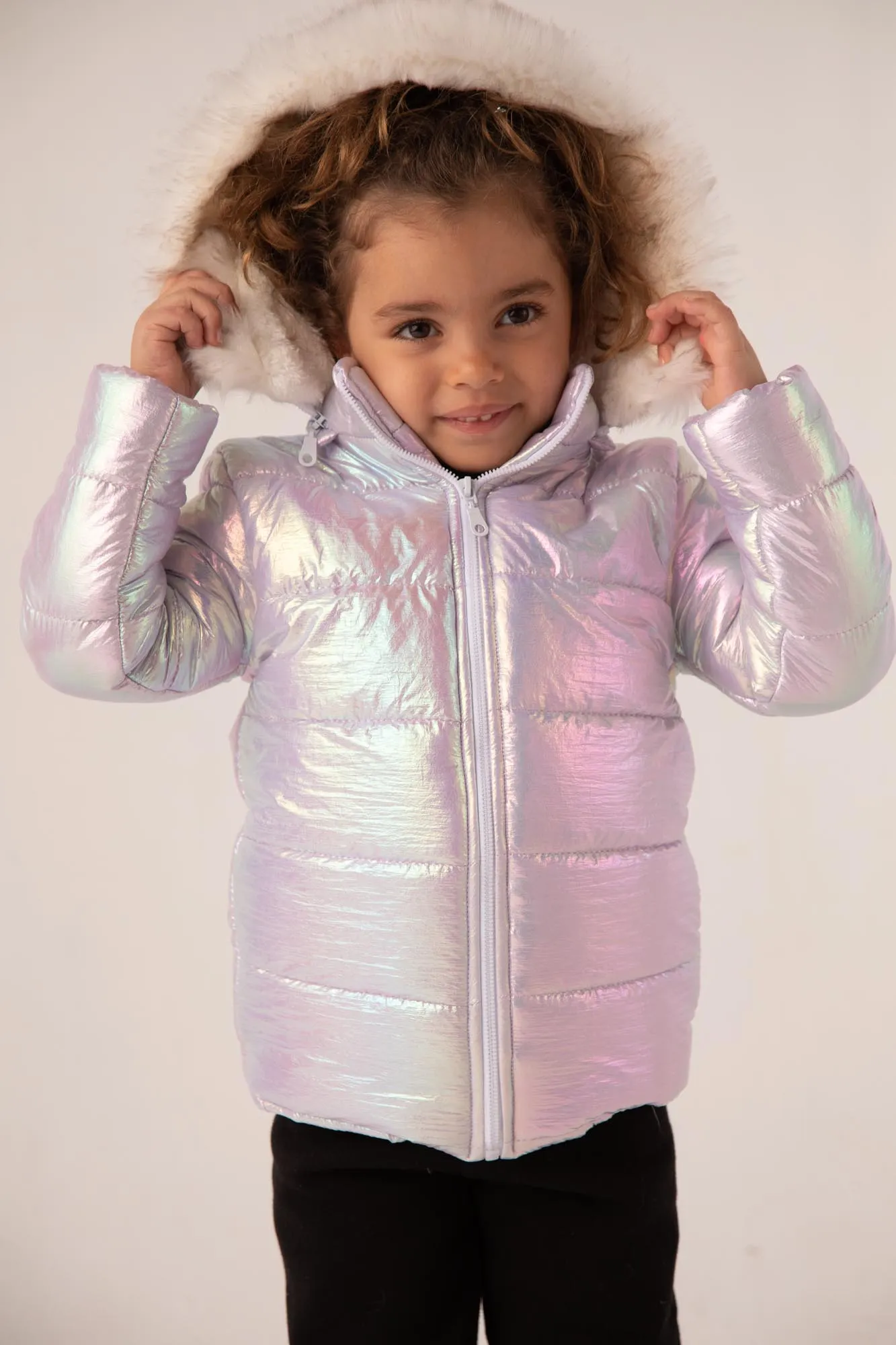 Girls Purple Puffer Jacket