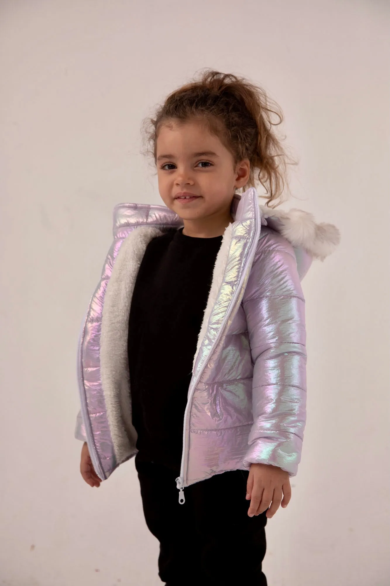 Girls Purple Puffer Jacket