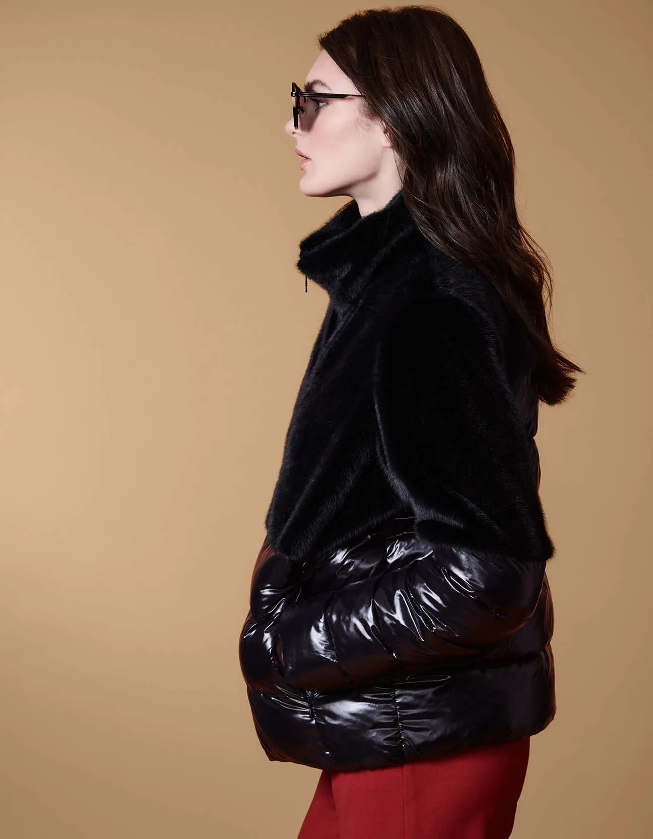 Global Glossy Vegan-Mink Puffer Jacket