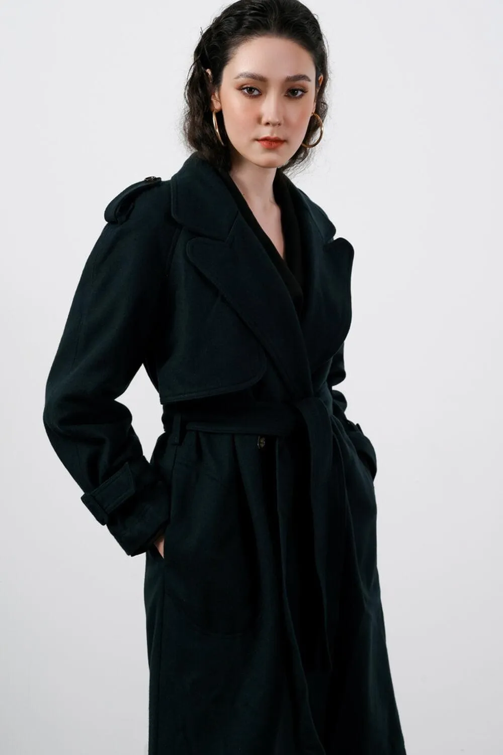 Gracie Straight Storm Flap Cotton Above The Knee Trench Coat