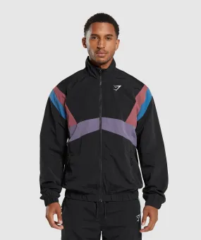 Gymshark Retro Track Jacket - Black/Blue/Purple/Soft Berry