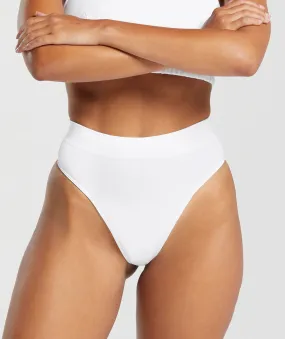 Gymshark Seamless High Waisted Thong - White