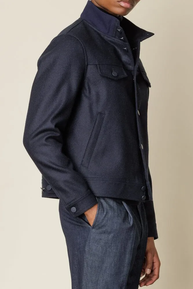 Harrington Jacket - Navy Wool Coating