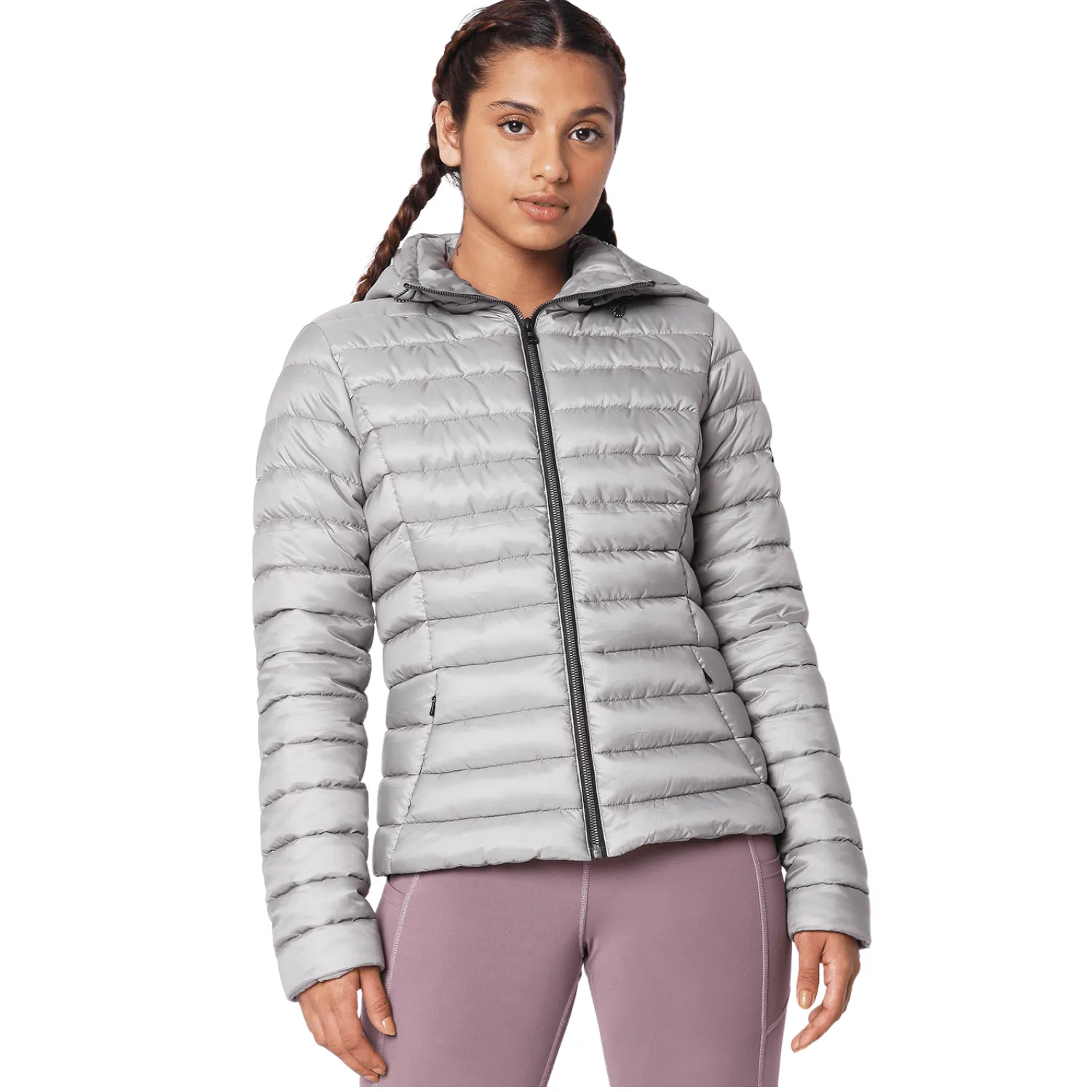 Hooded Puffer Jacket Silver