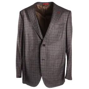 Isaia Layered Check Soft Wool Sport Coat