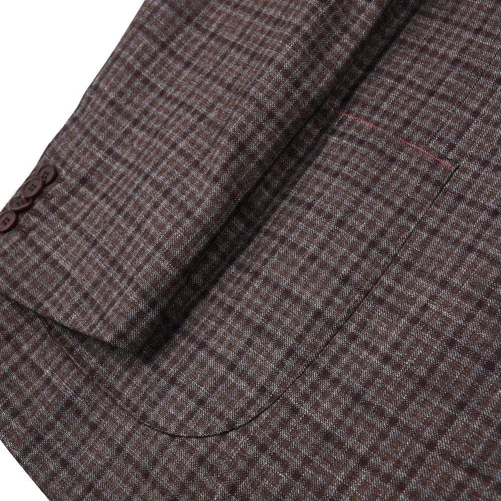 Isaia Layered Check Soft Wool Sport Coat