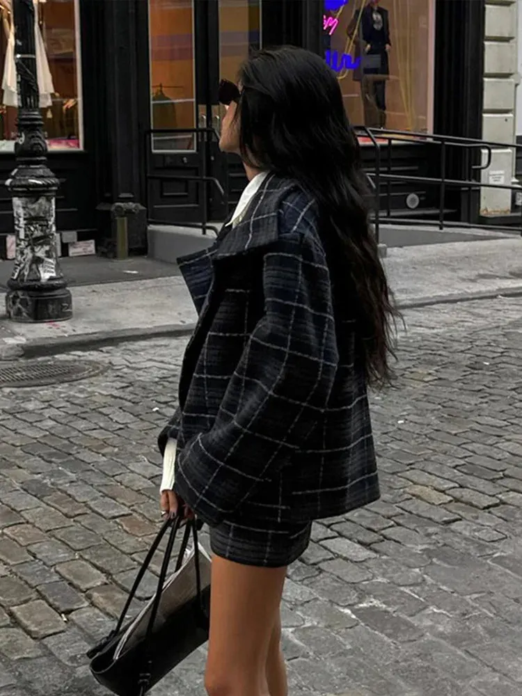 Jade Anna - Checkered jacket and shorts set