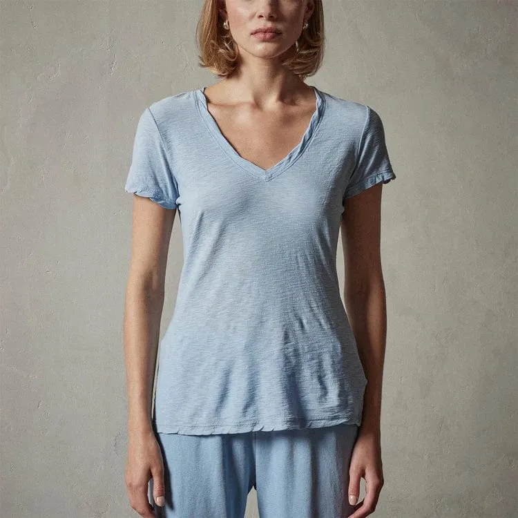 James Perse Sheer Slub V Neck Tee