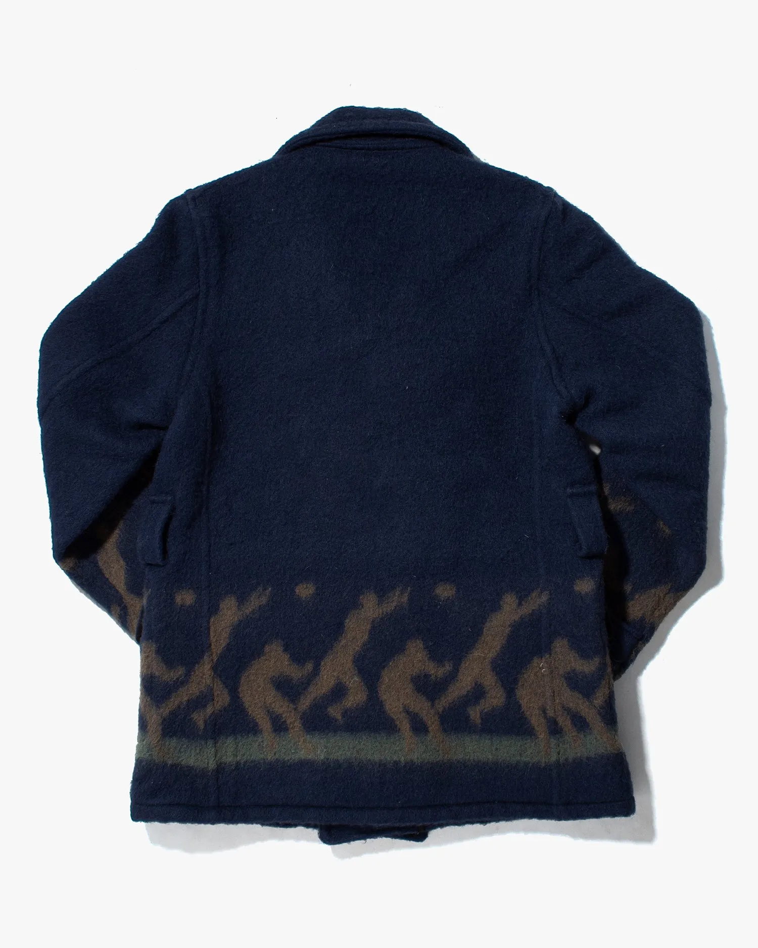 Japanese Repro Jacket, Heller's Cafe, Wool Jacket, Blue with Dancing People - S