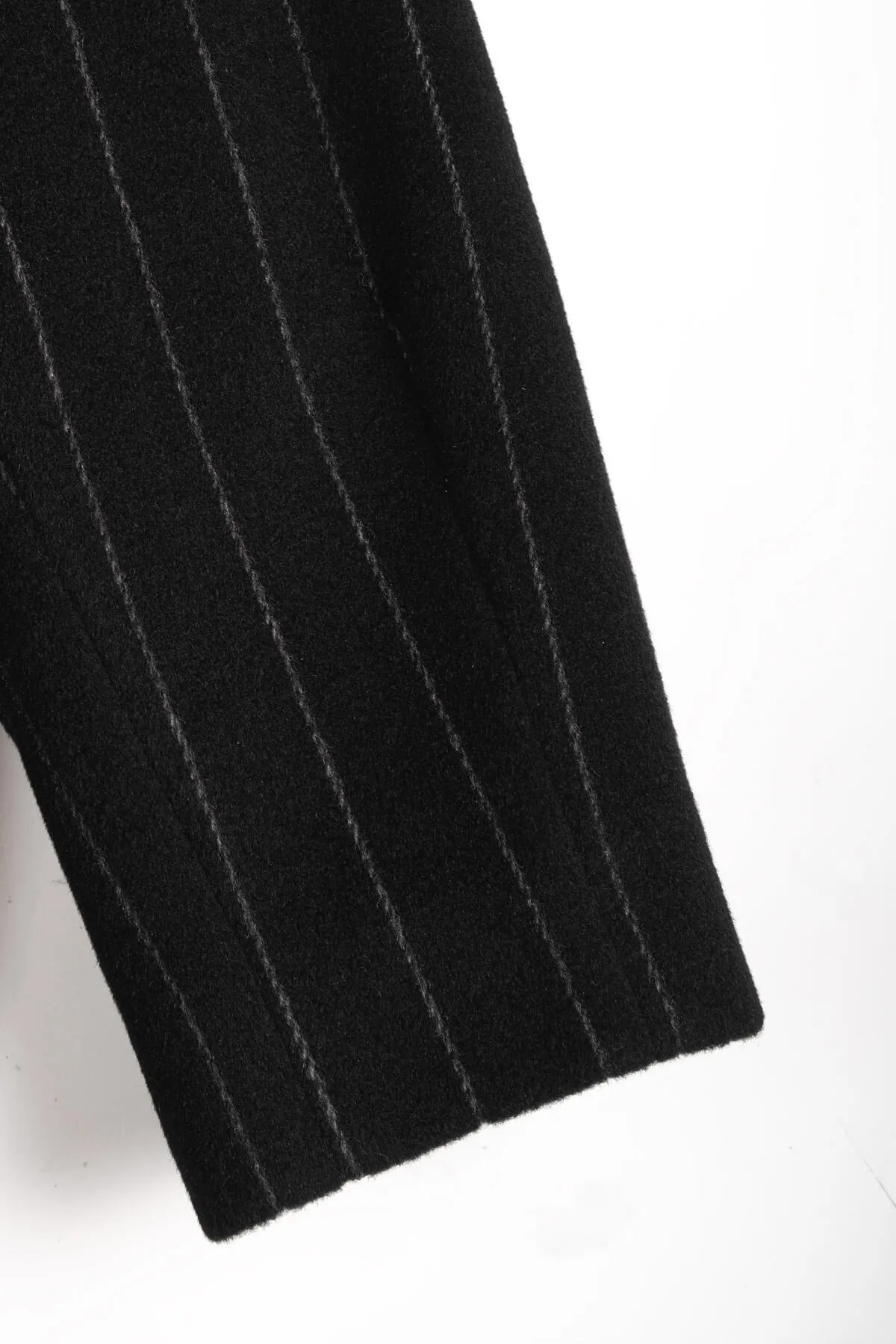 JOE Angora-blend Pinstripe Coat - Black