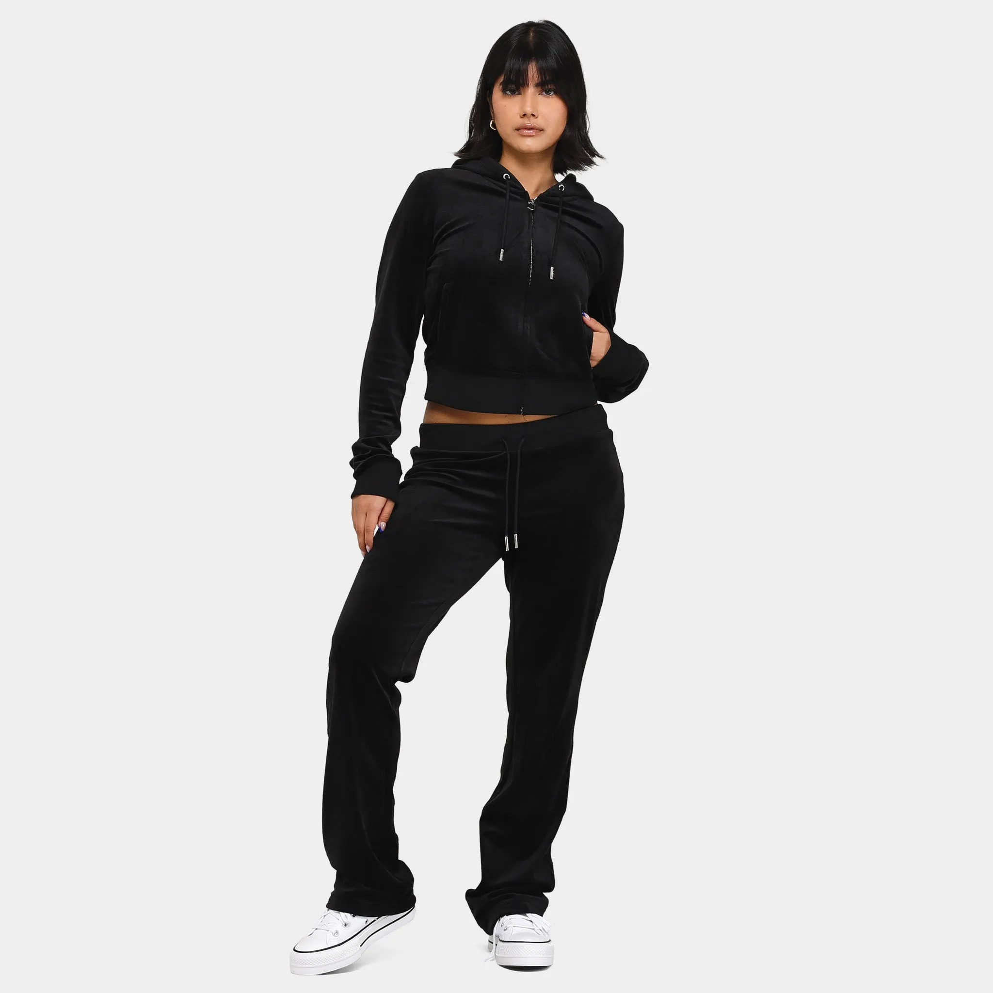 Juicy Couture Women's OG Big Bling Velour Track Pants / Liquorice