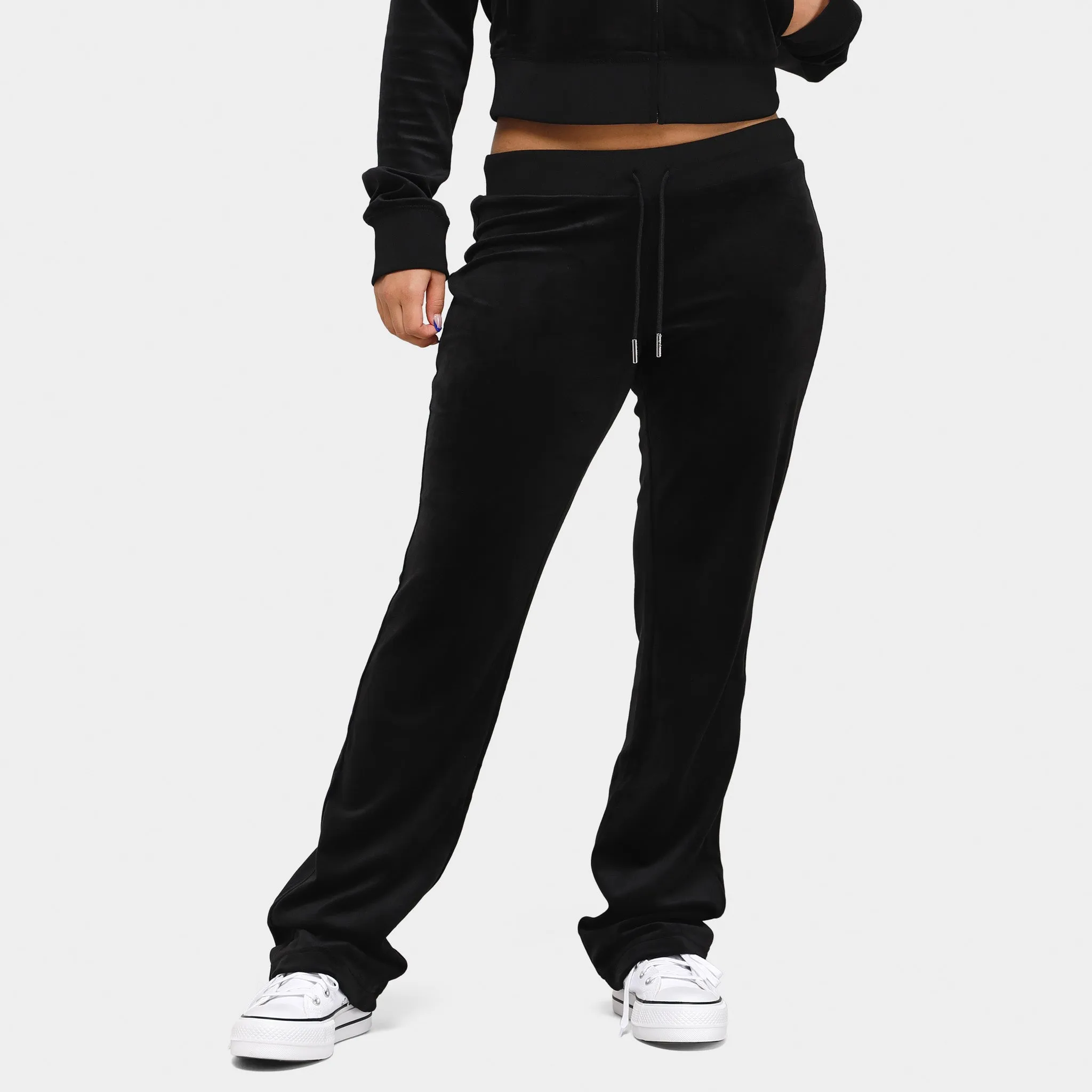 Juicy Couture Women's OG Big Bling Velour Track Pants / Liquorice