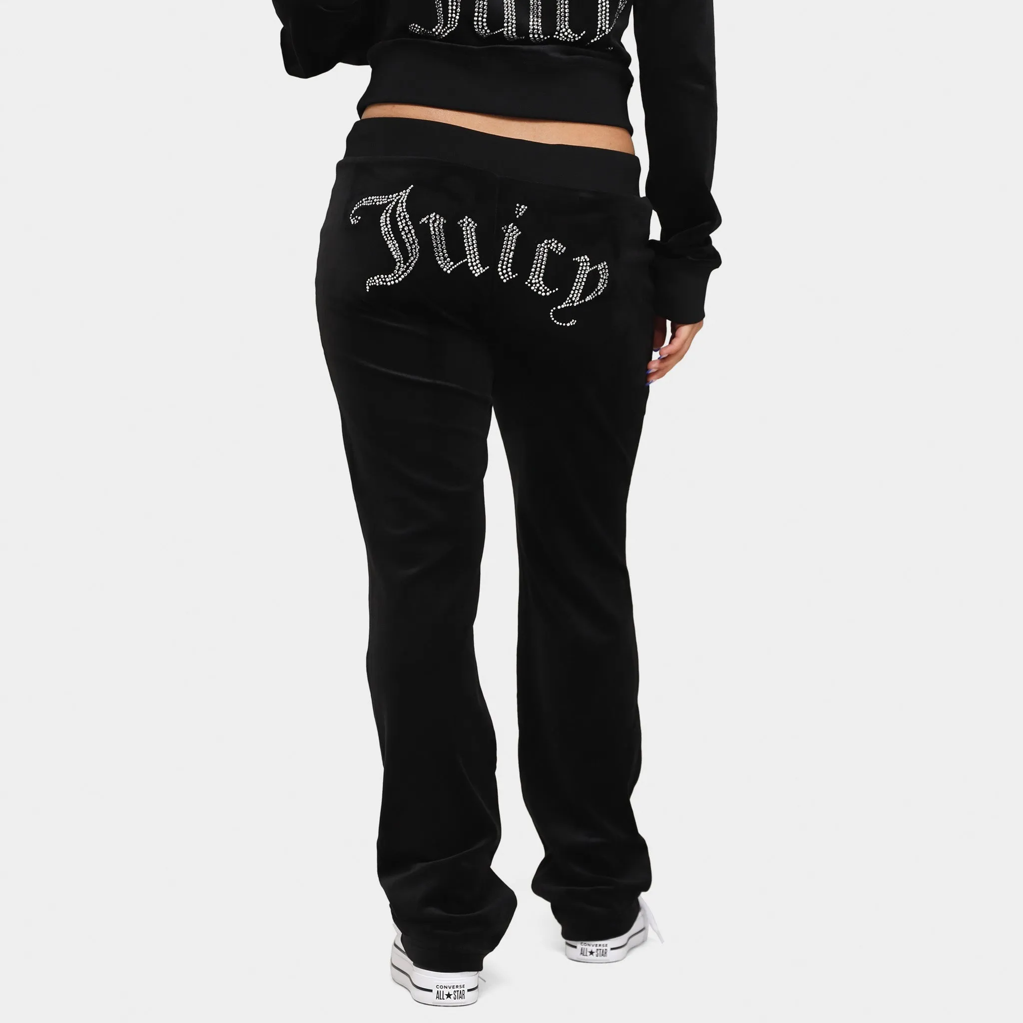 Juicy Couture Women's OG Big Bling Velour Track Pants / Liquorice