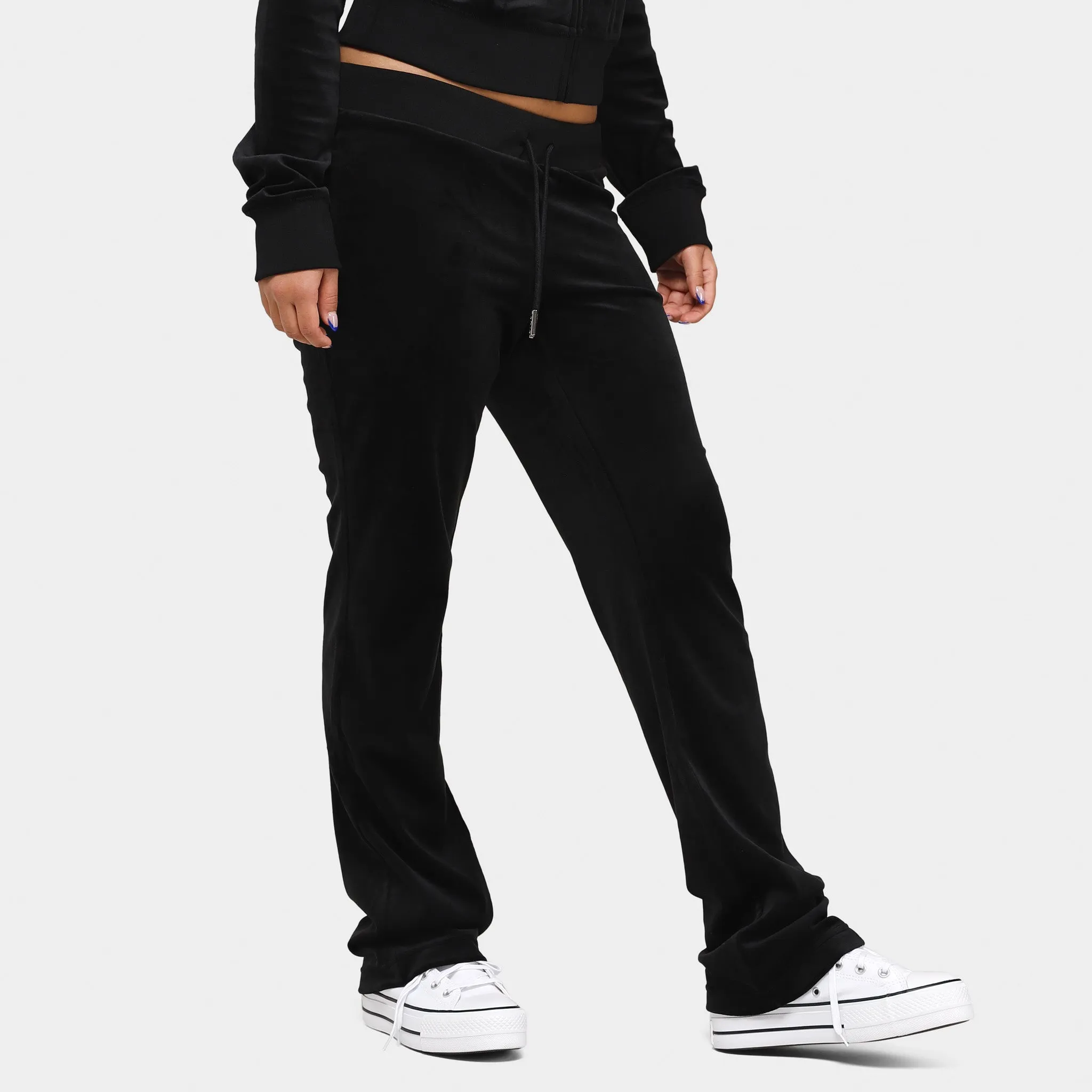 Juicy Couture Women's OG Big Bling Velour Track Pants / Liquorice