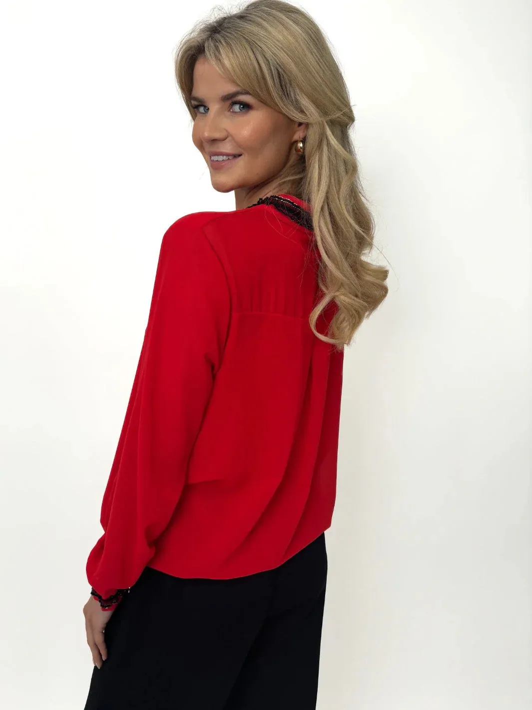 Kate And Pippa Kira Long Sleeve V Neck blouse. 6 colours