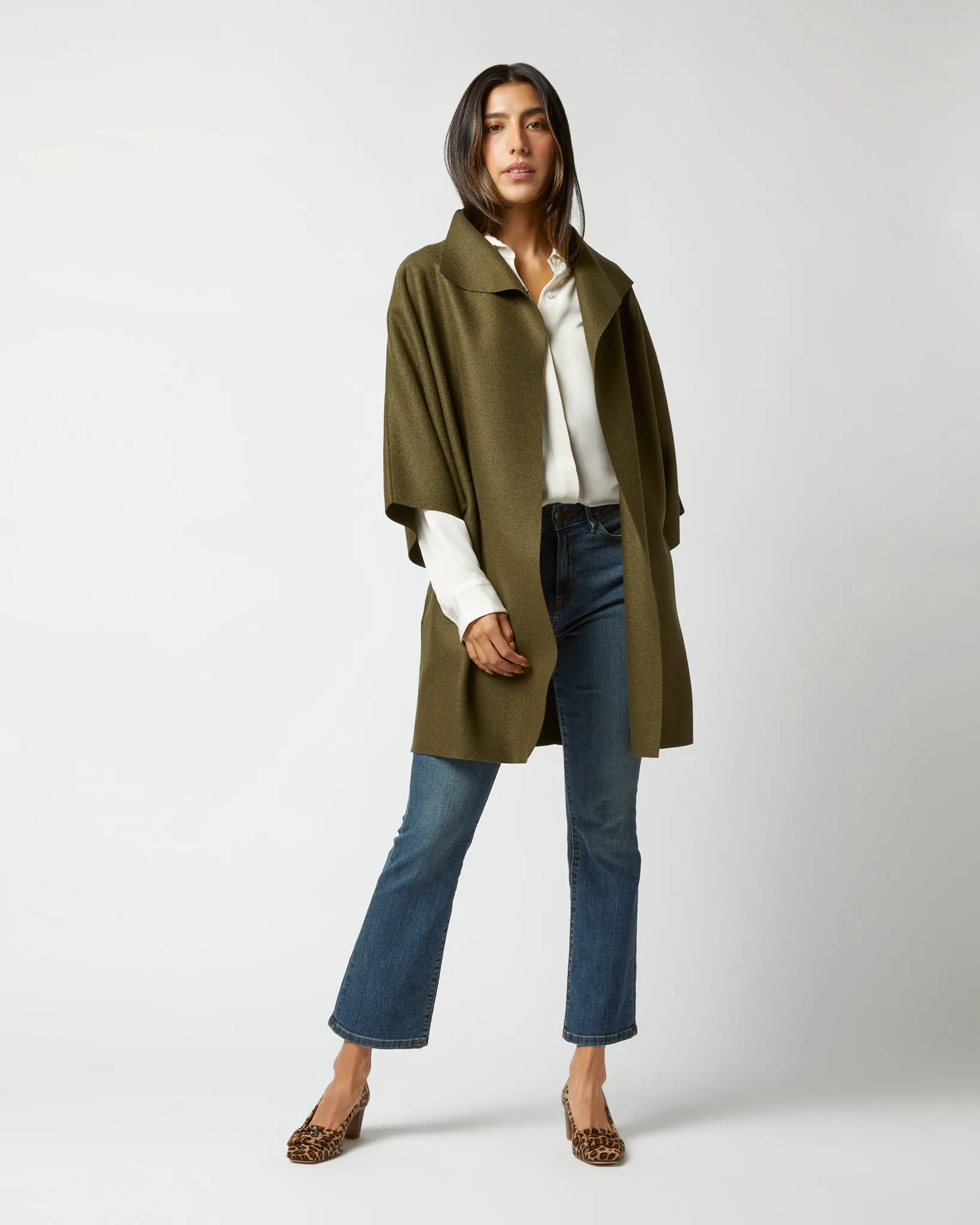 Kimono Coat in Moss Green