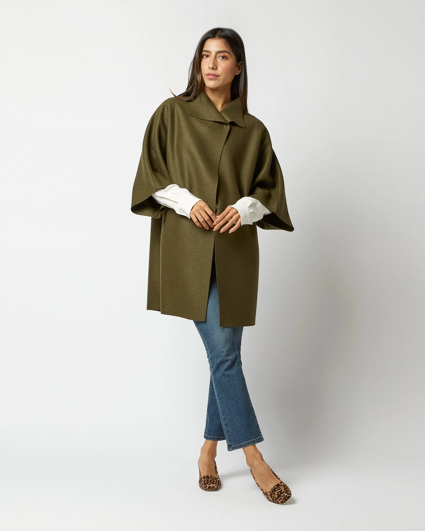 Kimono Coat in Moss Green