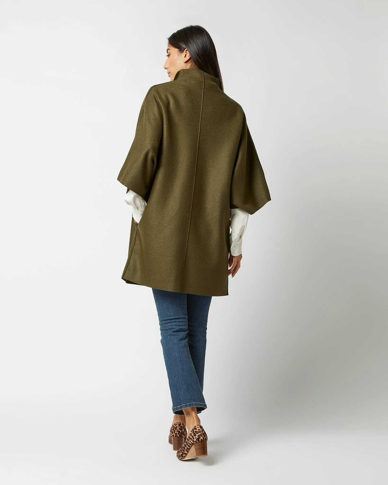 Kimono Coat in Moss Green