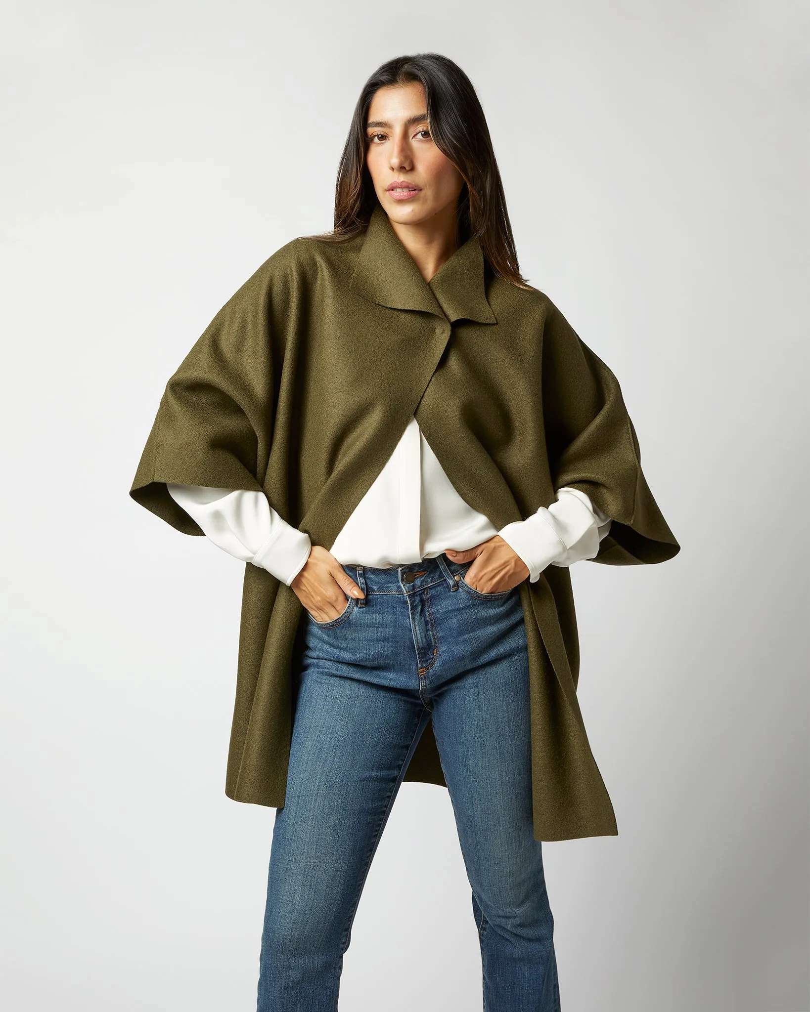 Kimono Coat in Moss Green