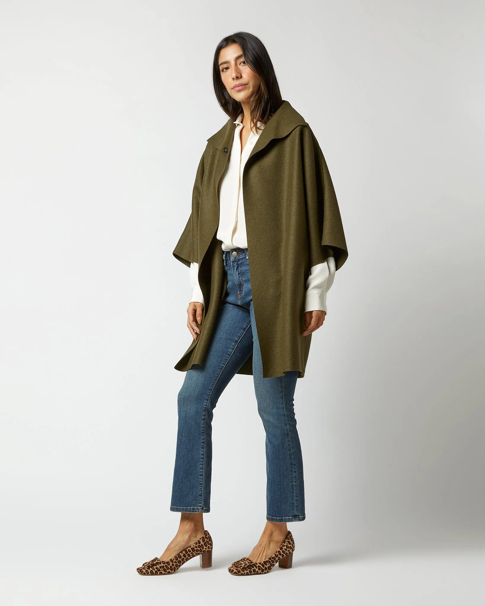 Kimono Coat in Moss Green