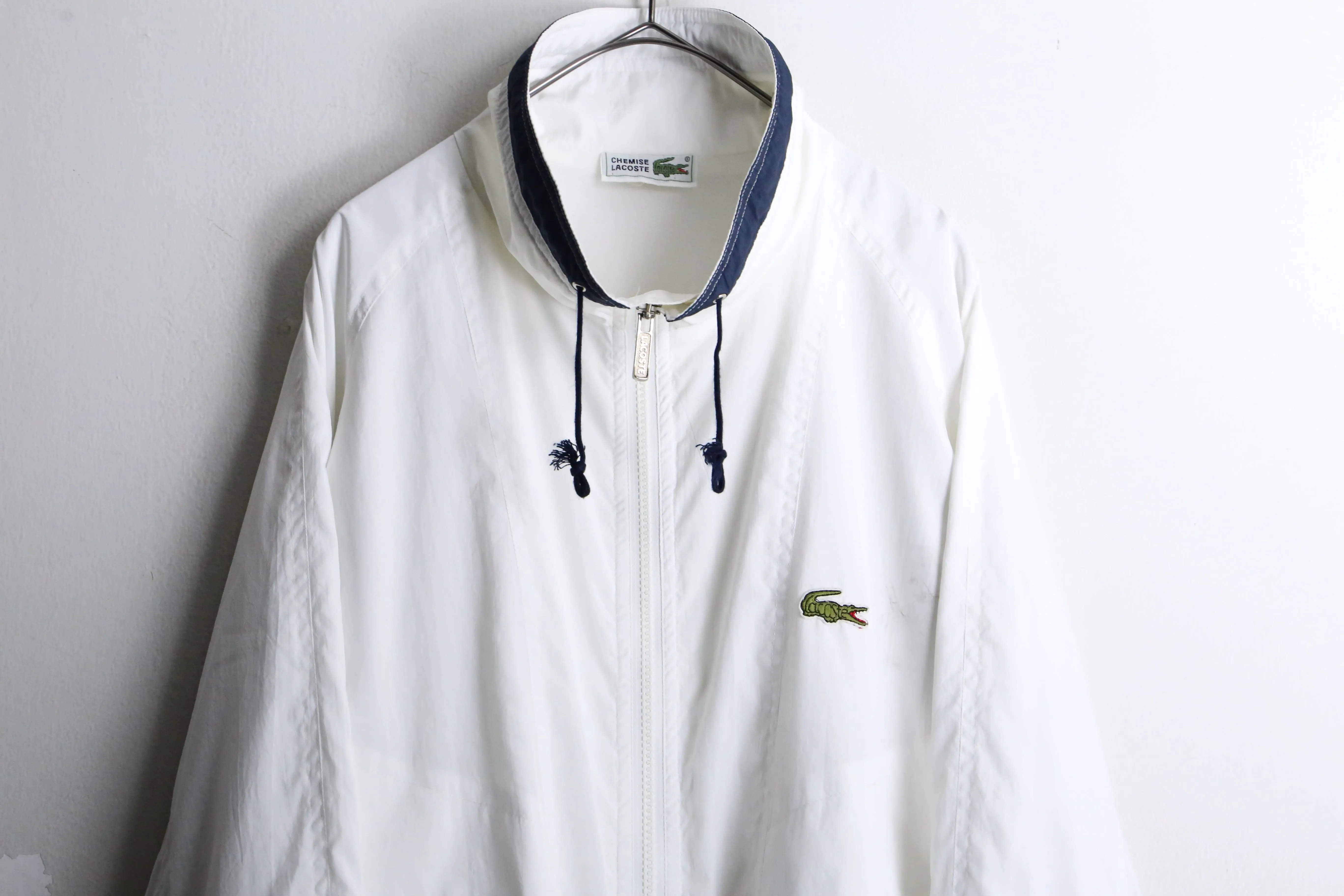 “LACOSTE” white nylon track jacket