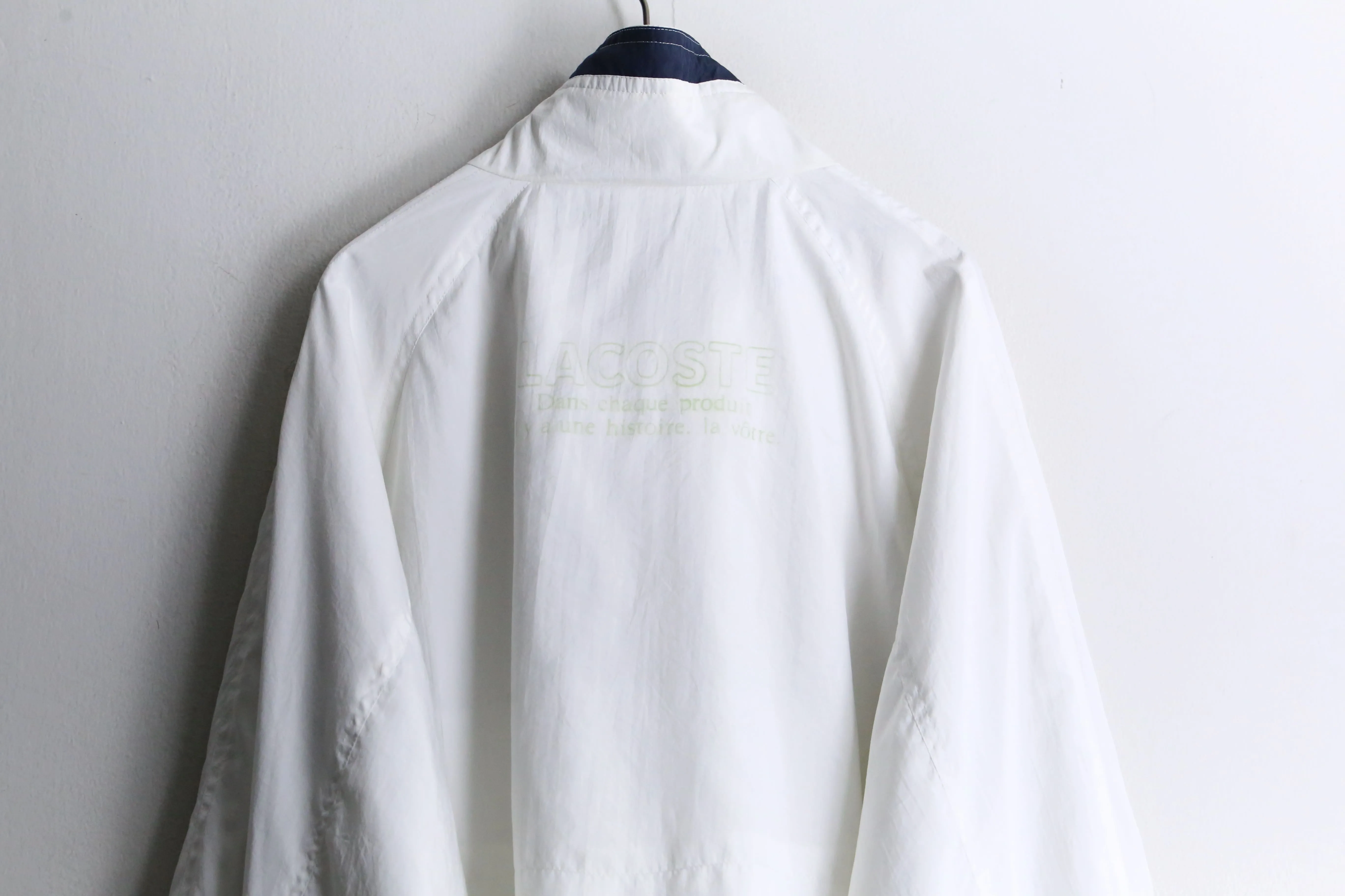 “LACOSTE” white nylon track jacket