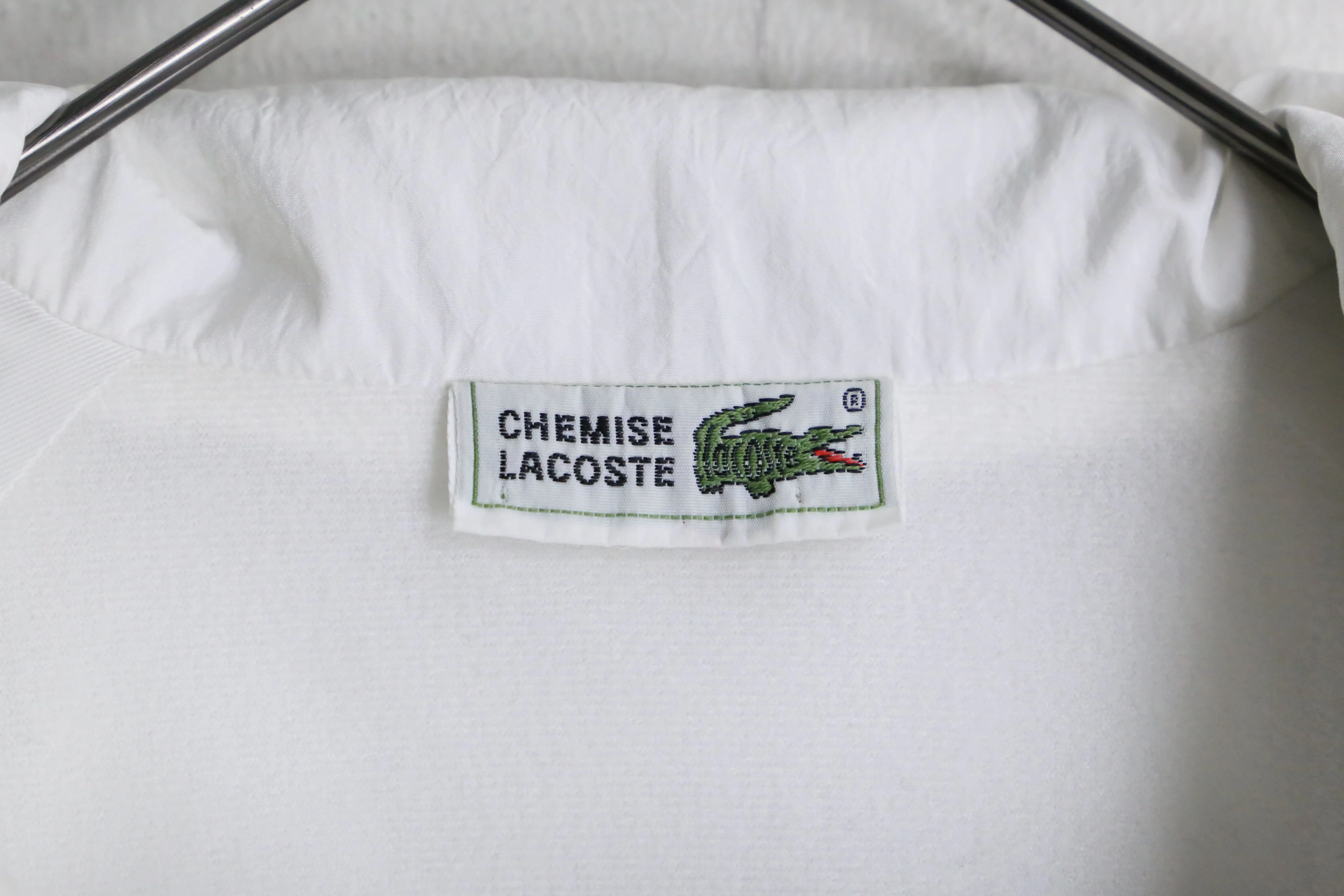 “LACOSTE” white nylon track jacket