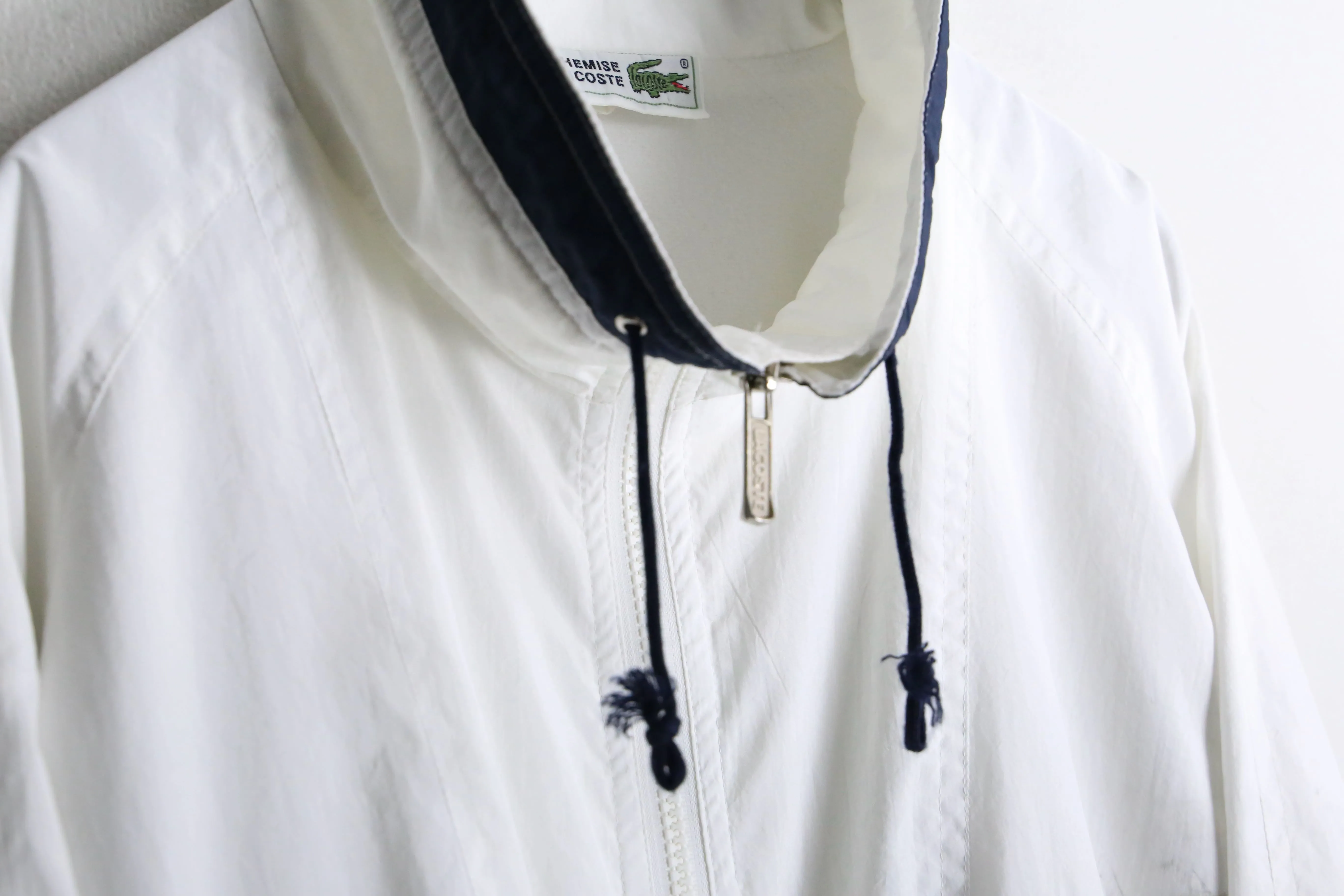 “LACOSTE” white nylon track jacket