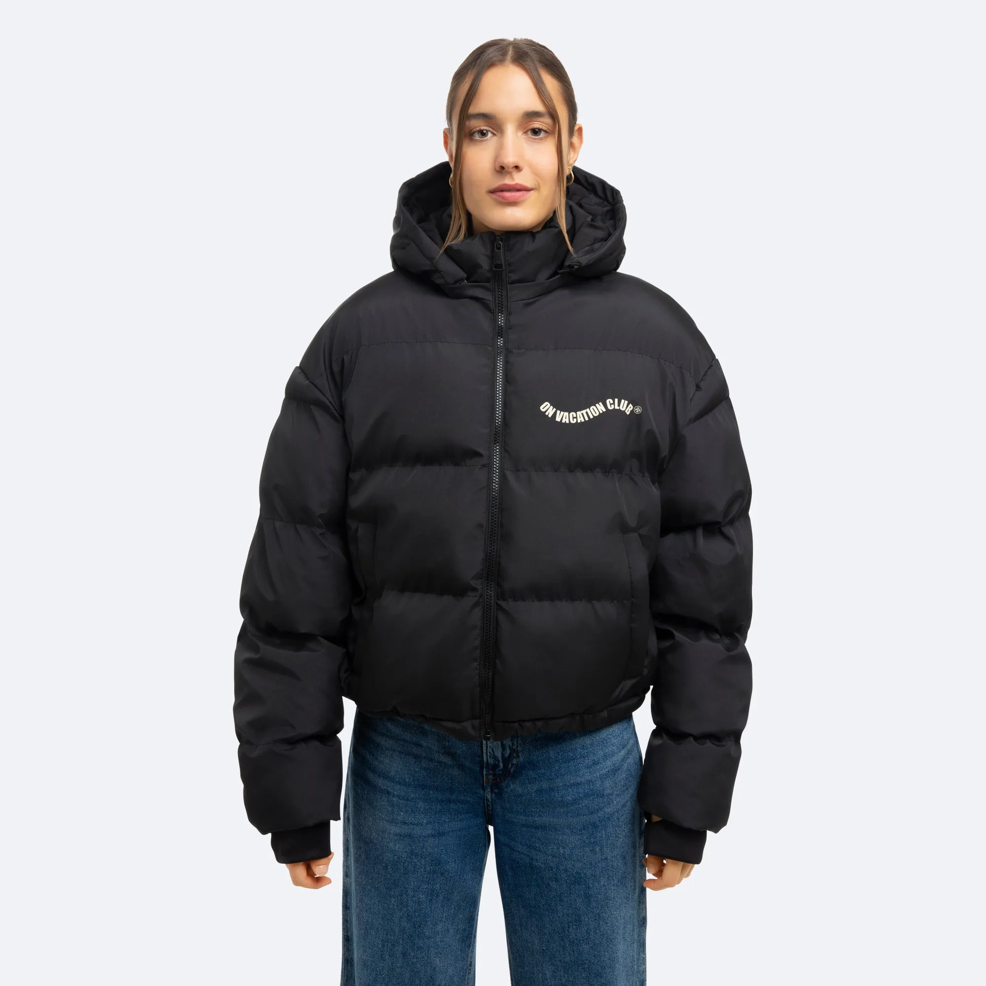 Ladies Puffer Jacket Swung - Black