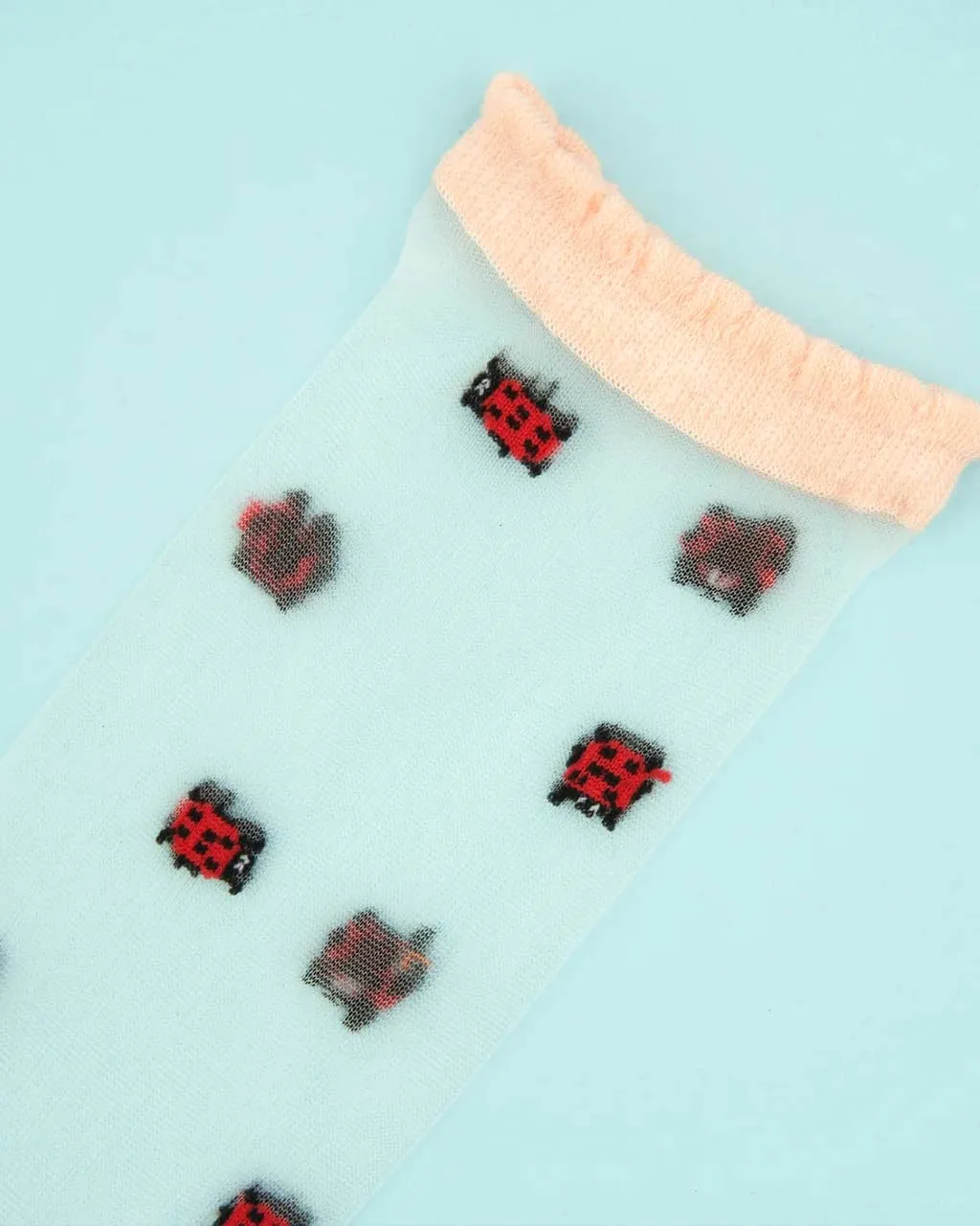 Ladybug Sheer Socks