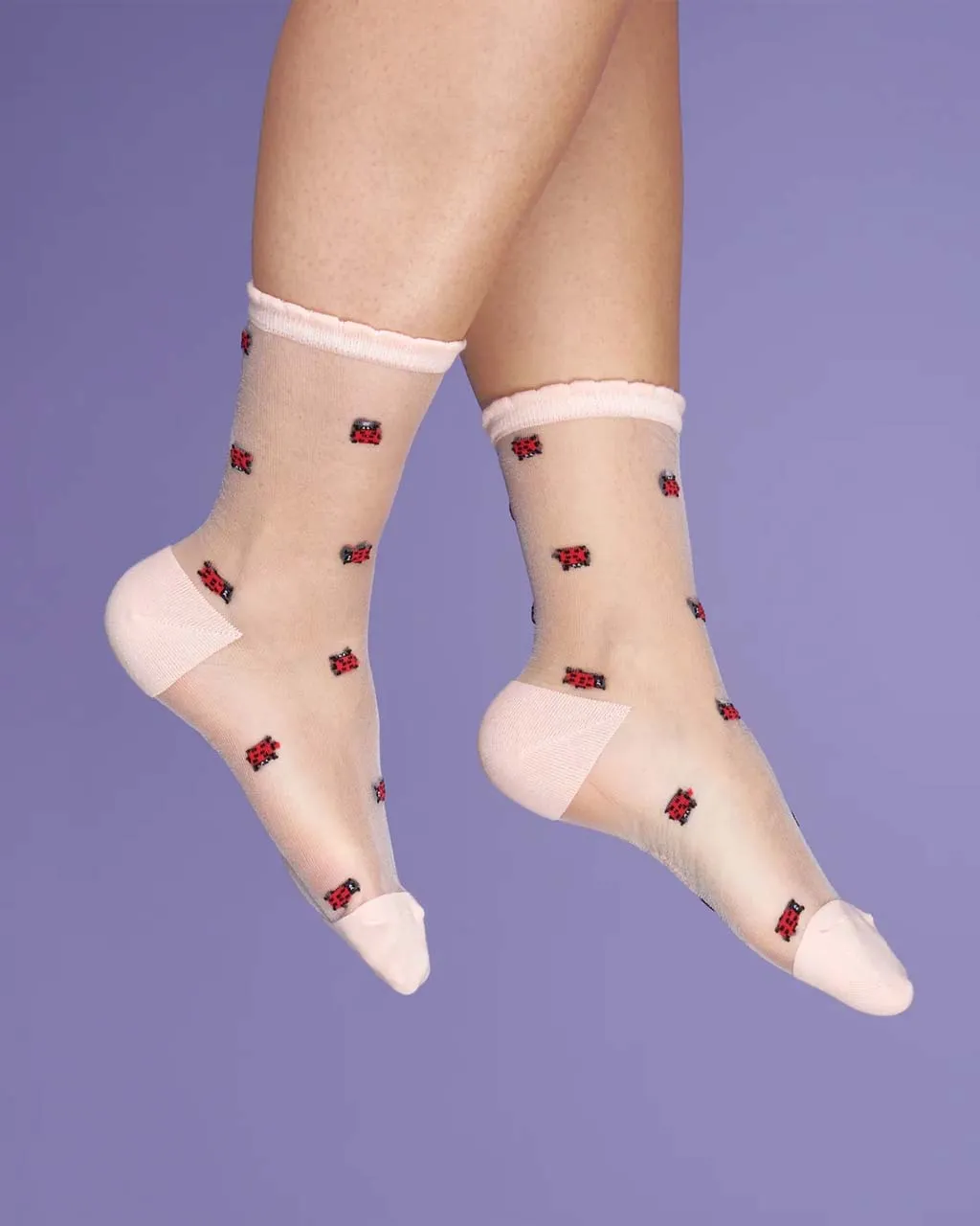 Ladybug Sheer Socks