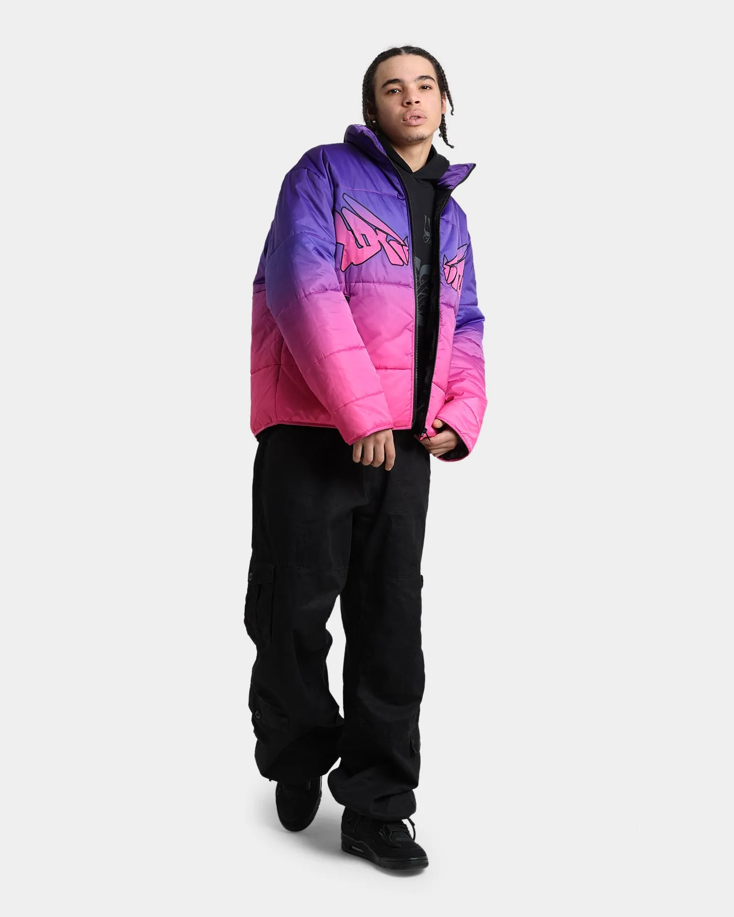 Loiter Cyber Gradient Puffer Jacket Pink/Purple