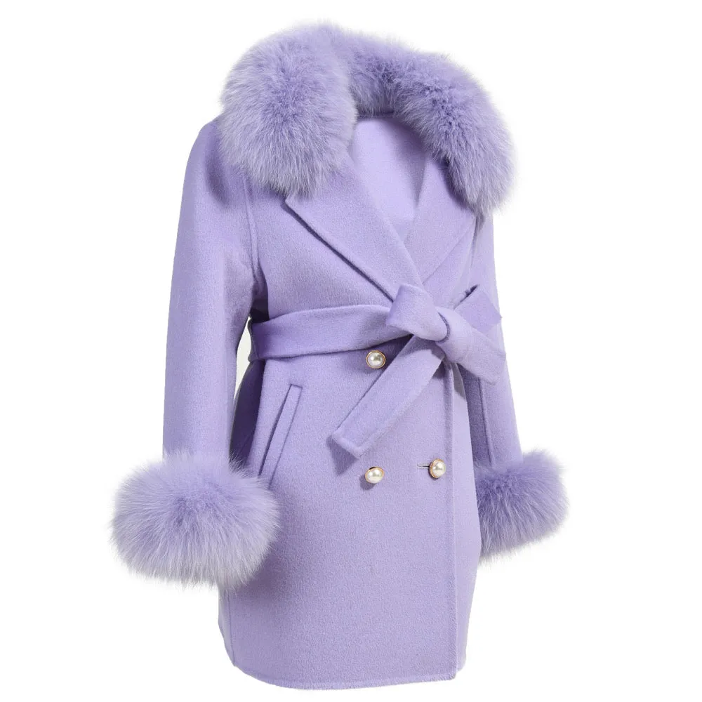 London Lilac Cashmere Kids Coat