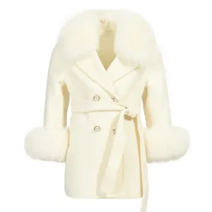 London White Cashmere Kids Coat