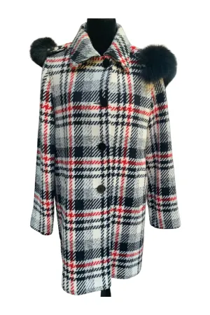 Mallia #4838 Plaid Wool Coat